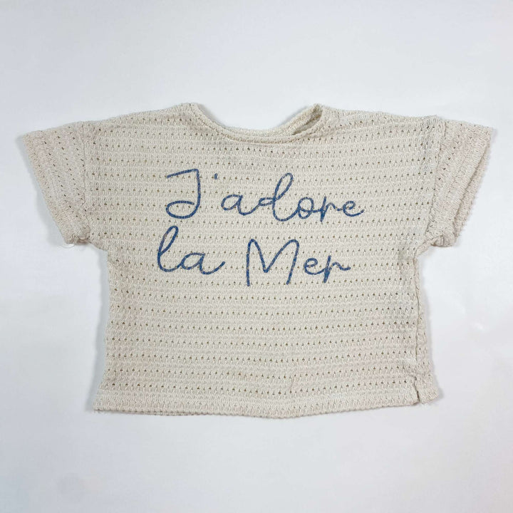 Zara J'adore la Mer knit top 3-4Y/104 1