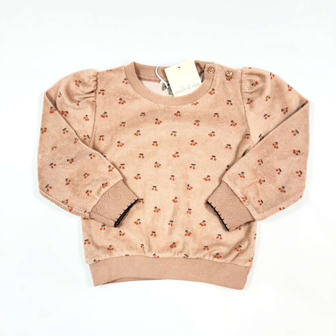 Emile et Ida vintage pink cherry terry sweatshirt Second Season 2Y 1