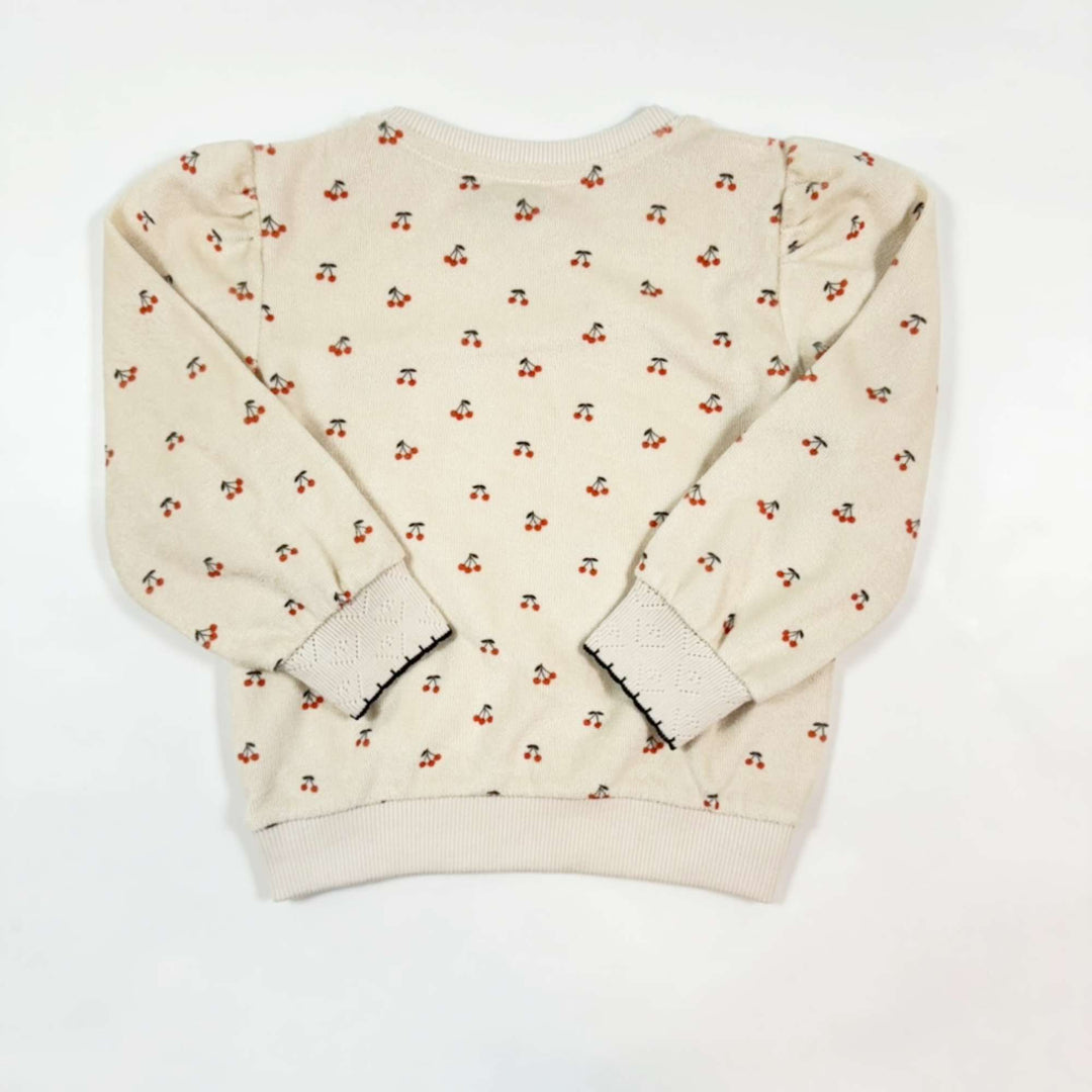 Emile et Ida beige cherry terry sweatshirt 2A 2