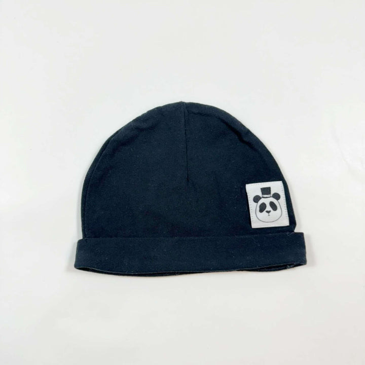 Mini Rodini black cotton hat 1-4M 1