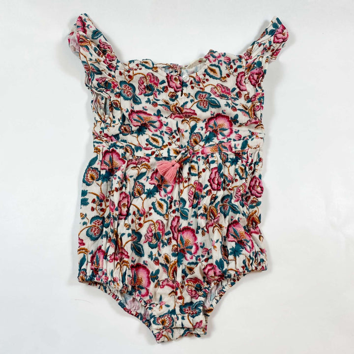 Louise Misha pink/teal floral romper 24M 1