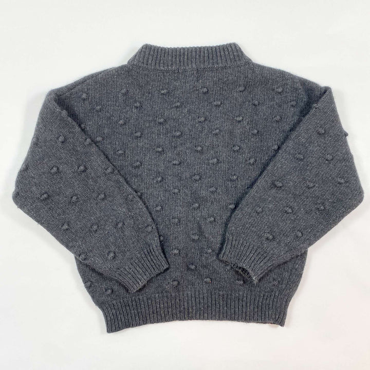 Matona charcoal cashmere blend popcorn knit sweater 5-6Y 2