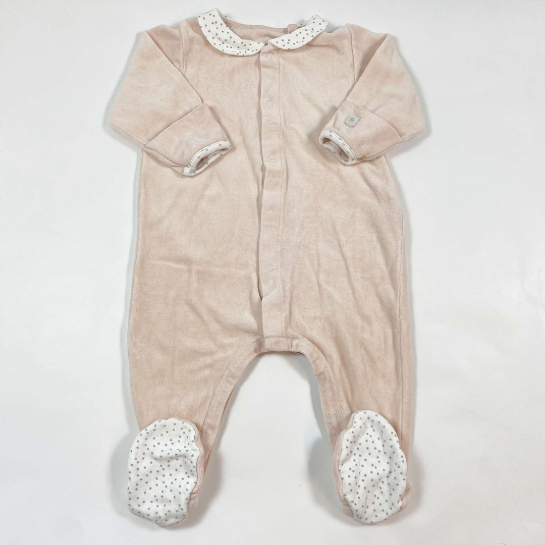 Petit Bateau light pink velvet pyjama 9M/71 1