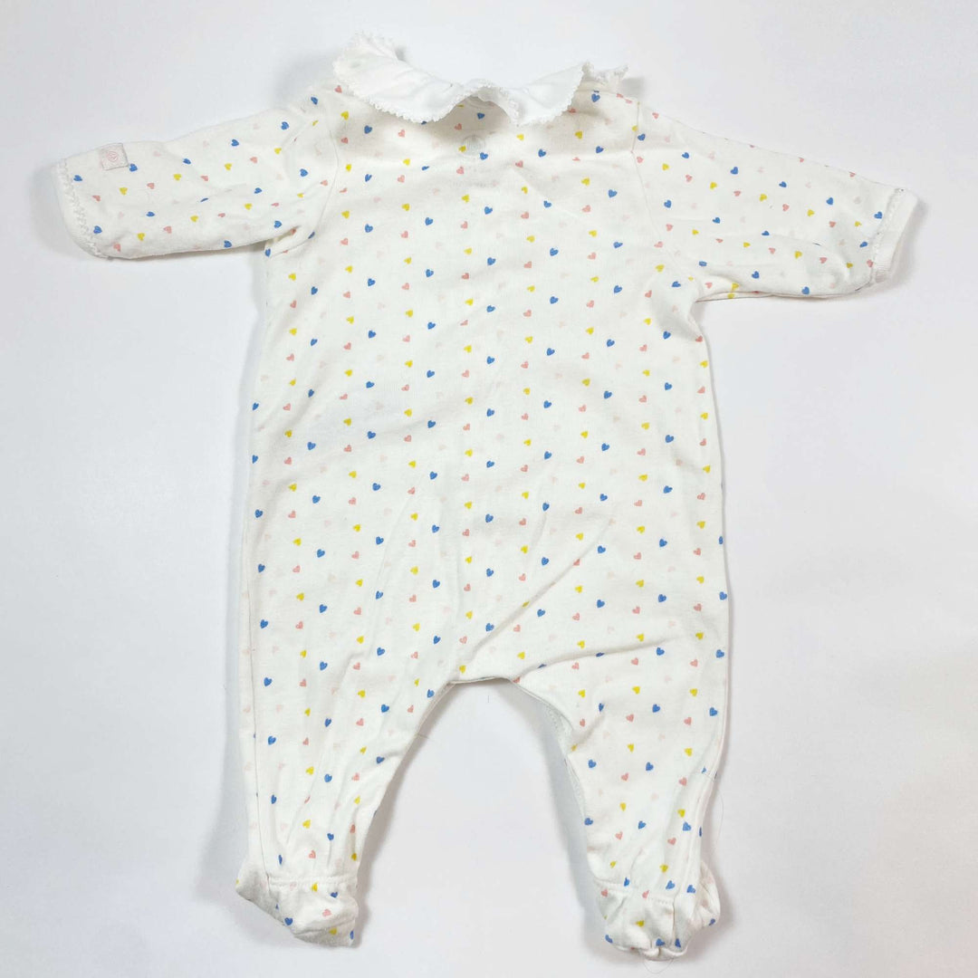 Petit Bateau off-white heart pyjama with collar 1M/54 2