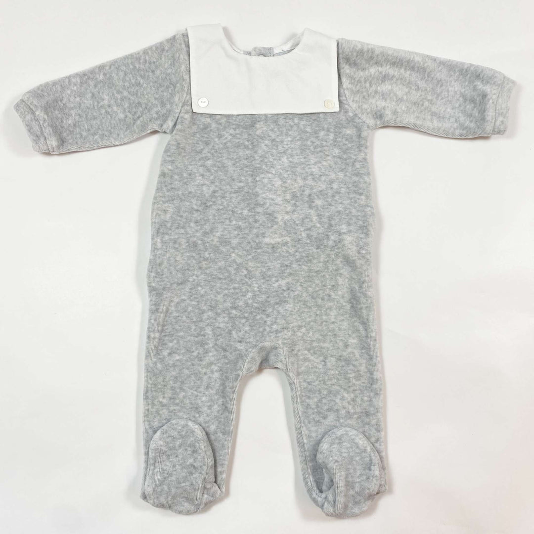 Jacadi grey velvet pyjama with collar 3m/60 1