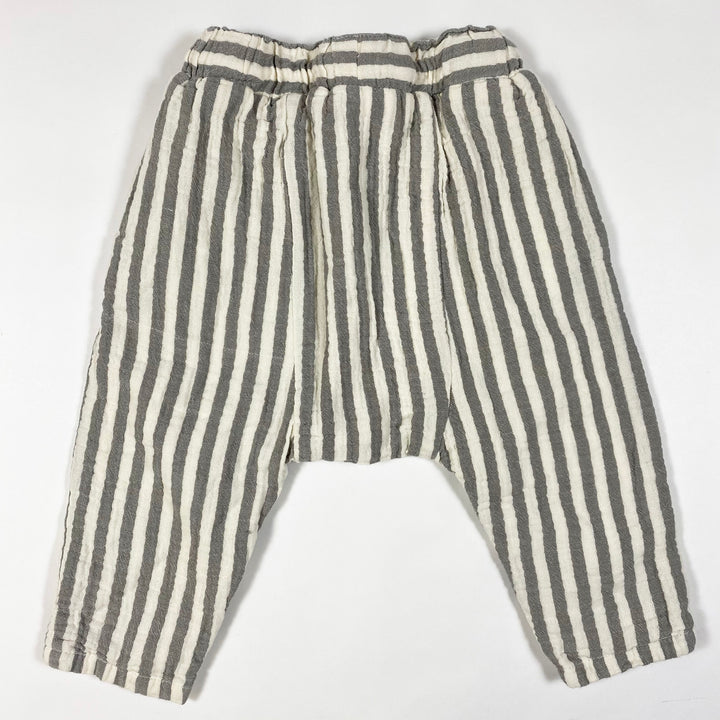 Rylee + Cru grey striped muslin harem pants 6-12M 1