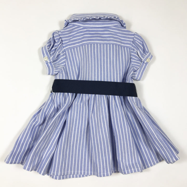 Ralph Lauren blue striped short-sleeved dress with belt 3M