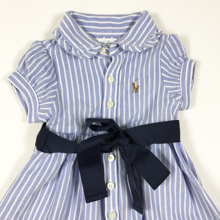Ralph Lauren blue striped short-sleeved dress with belt 3M