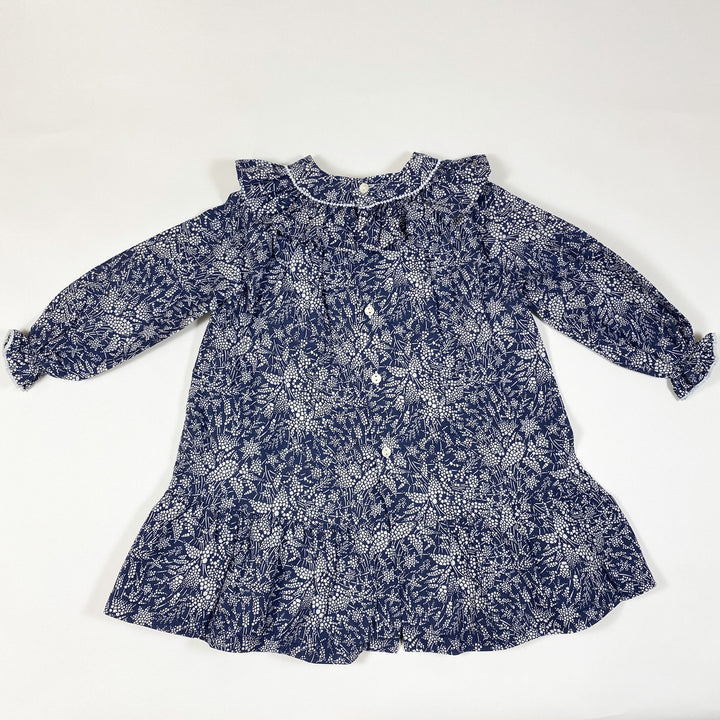 Pili Carrera blue star print long-sleeved collared dress with bloomers 4Y/101-107