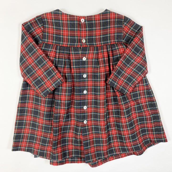 Laranjinha red plaid long-sleeved dress 2Y