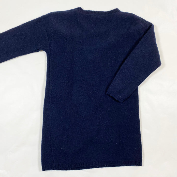 Il Gufo navy merino dress with pompons 6Y 2