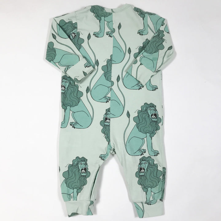 Mini Rodini mint green long-sleeved lion print jumpsuit 56-62