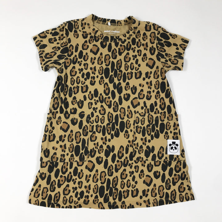 Mini Rodini leopard print short-sleeved dress 80-86