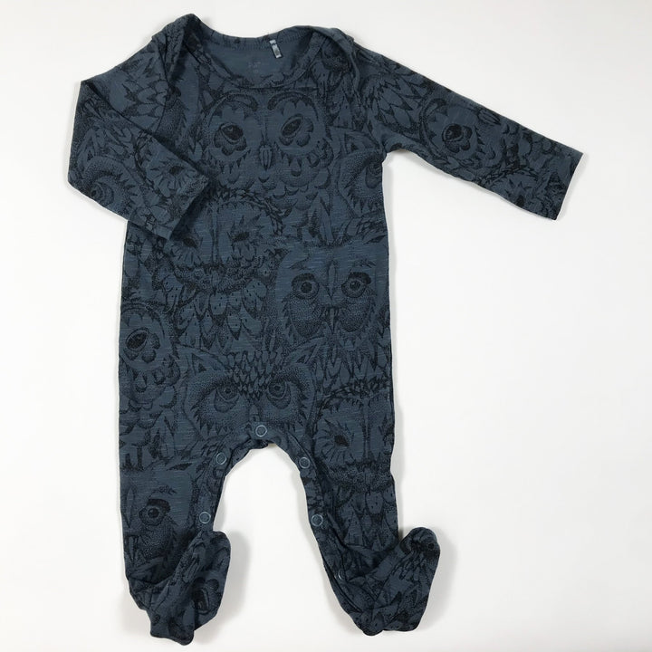 Soft Gallery petrol owl print long-sleeved bodysuit 3M