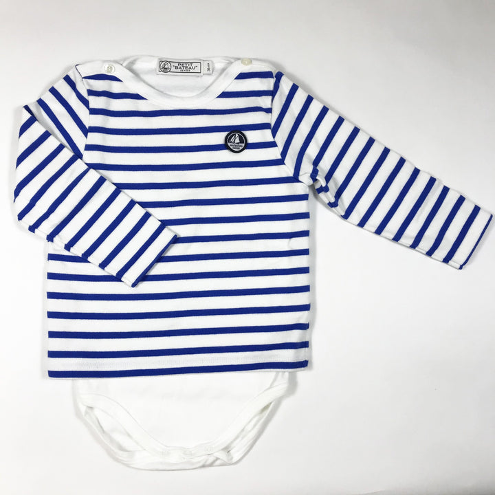 Petit Bateau sky blue long-sleeved marinière combination 36M/95