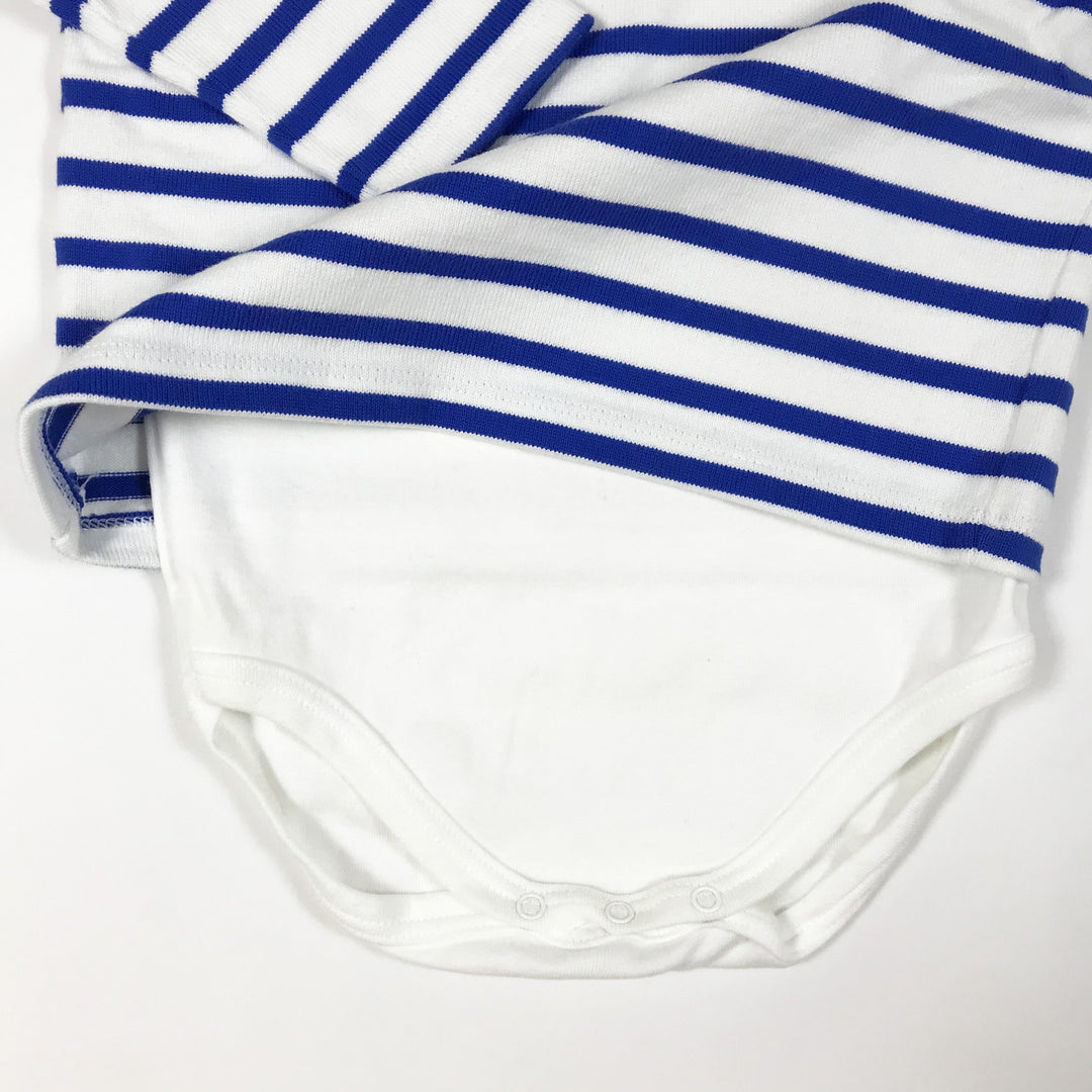 Petit Bateau sky blue long-sleeved marinière combination 36M/95