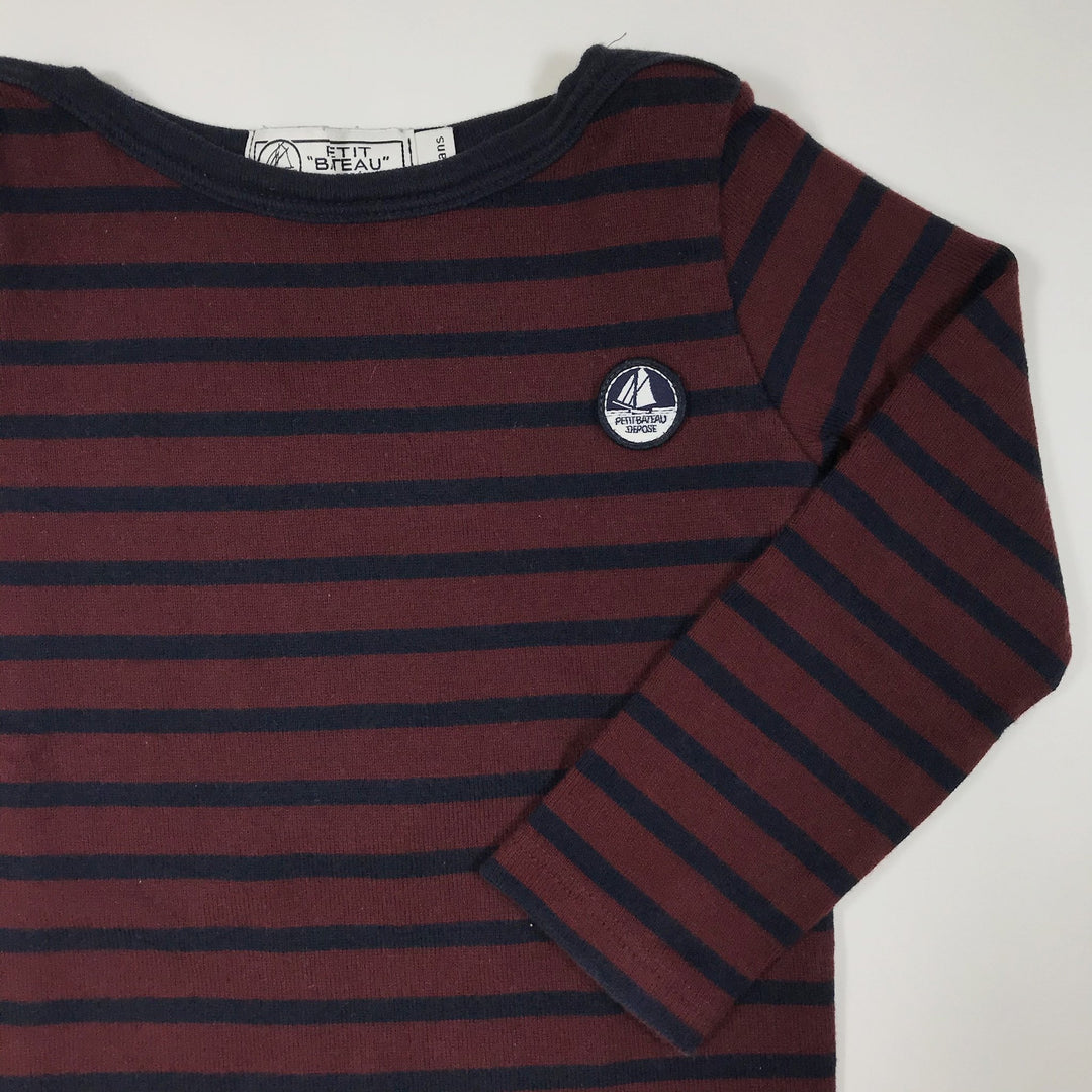 Petit Bateau burgundy and blue marinière 36M/95