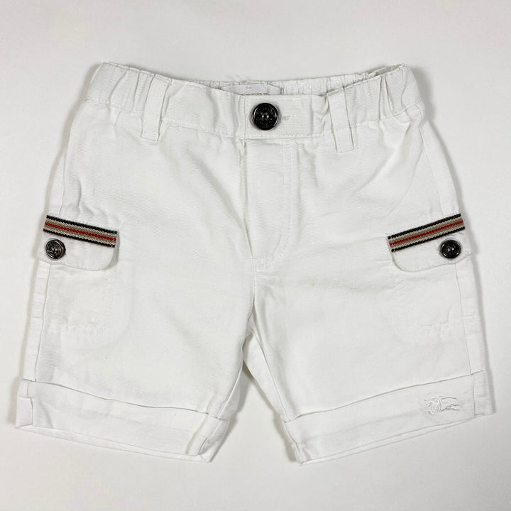 Burberry weisse Shorts mit bestickten Taschen 3M/60