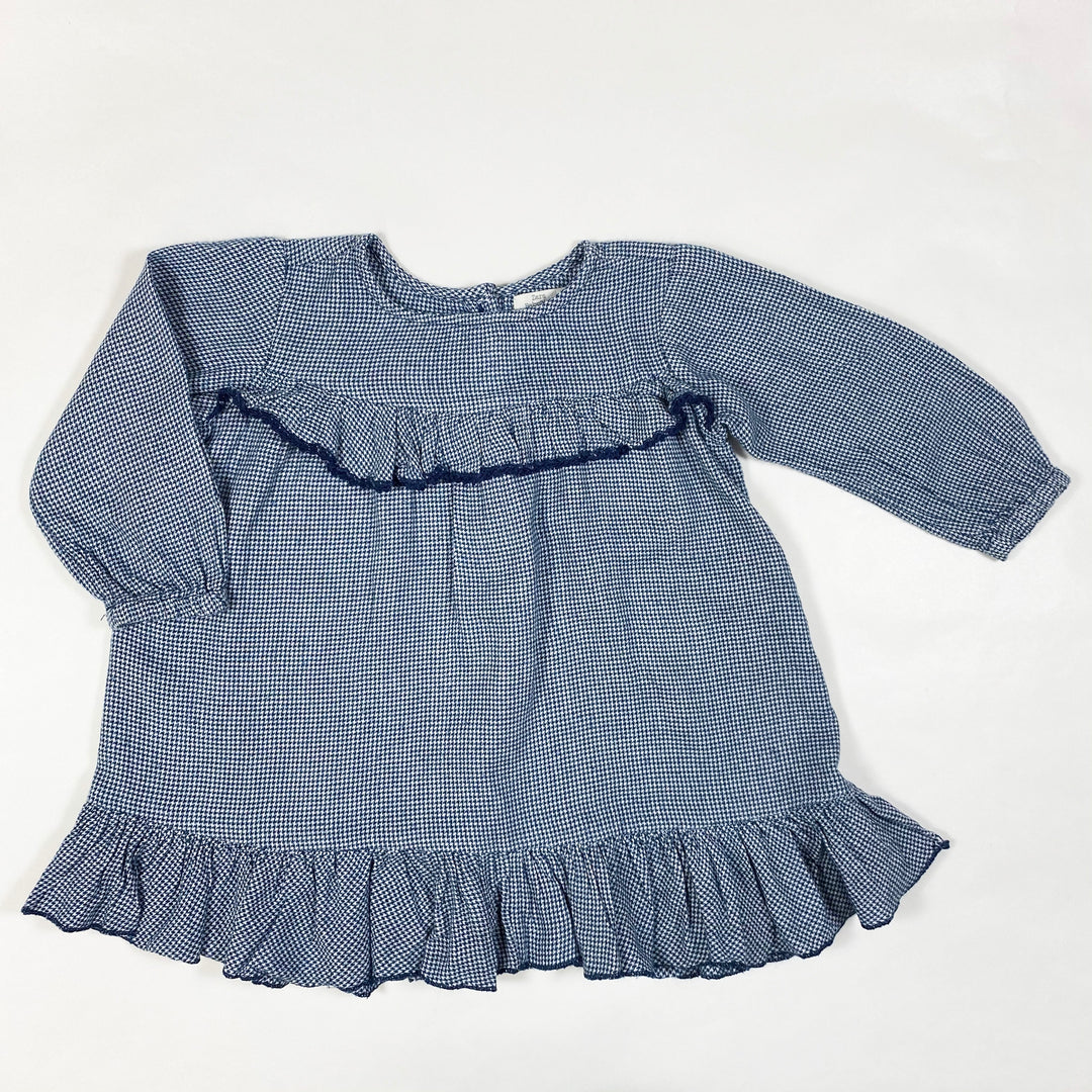 Zara navy houndstooth ruffle dress 12-18M/86 1