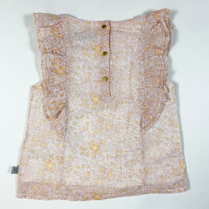 Wheat pastel floral ruffle sleeveless blouse 4Y/104