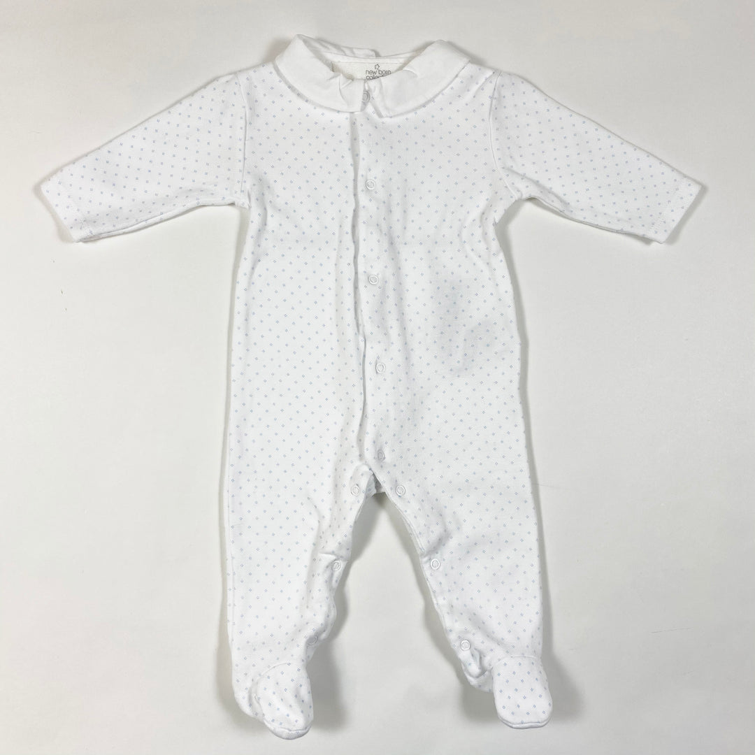 Zara white pyjama with collar and feet 1-3M/58cm