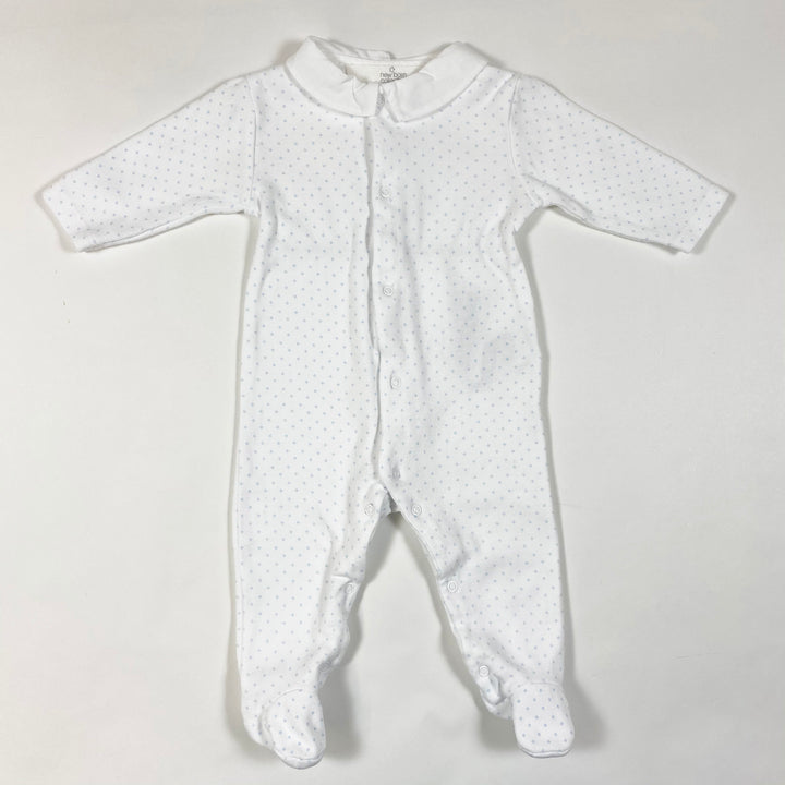 Zara weisser Pyjama mit Kragen und Füsschen 1-3M/58cm