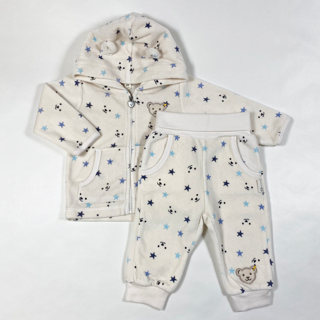 Steiff star print velour hoodie & pants set 3-6M/68 1