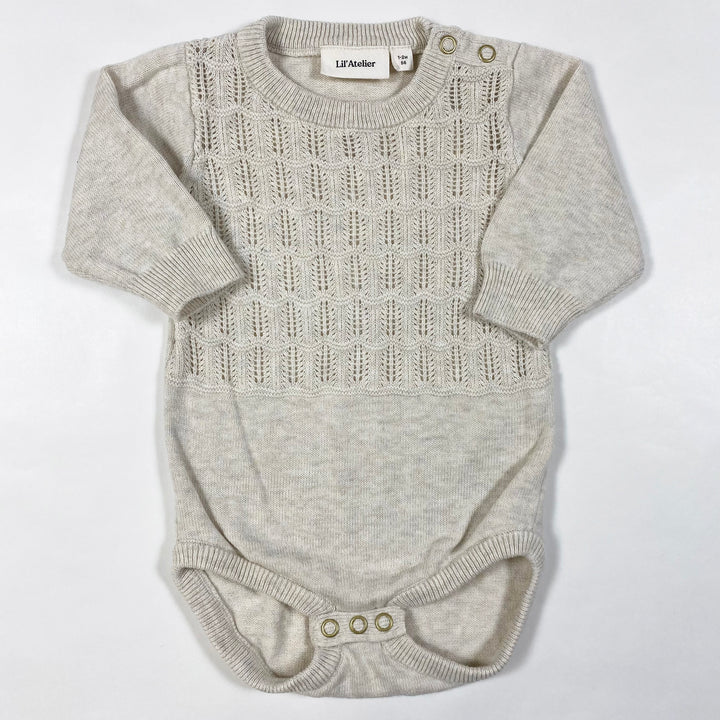 Lil' Atelier ecru knit long-sleeved body 1-2M/56 1