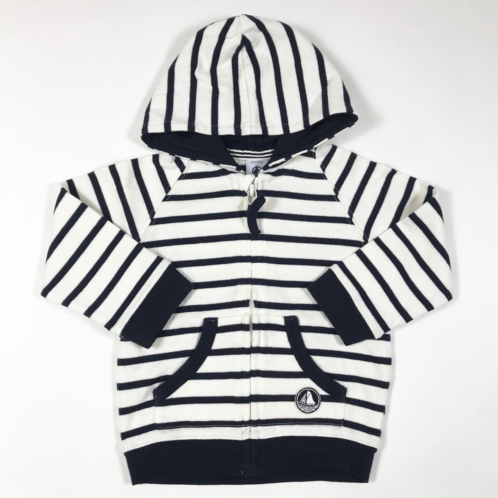 Petit Bateau white and blue striped hoodie 12M/74