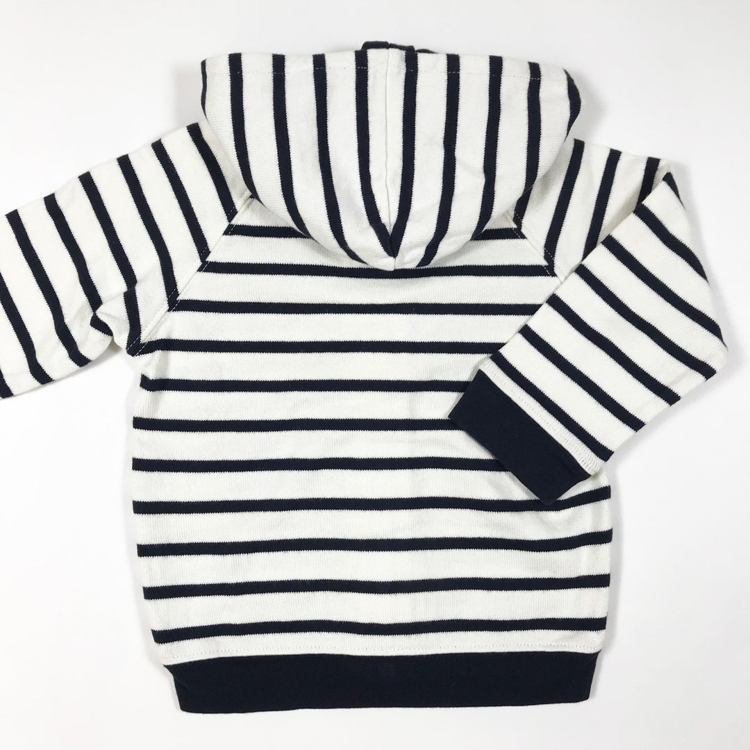 Petit Bateau white and blue striped hoodie 12M/74