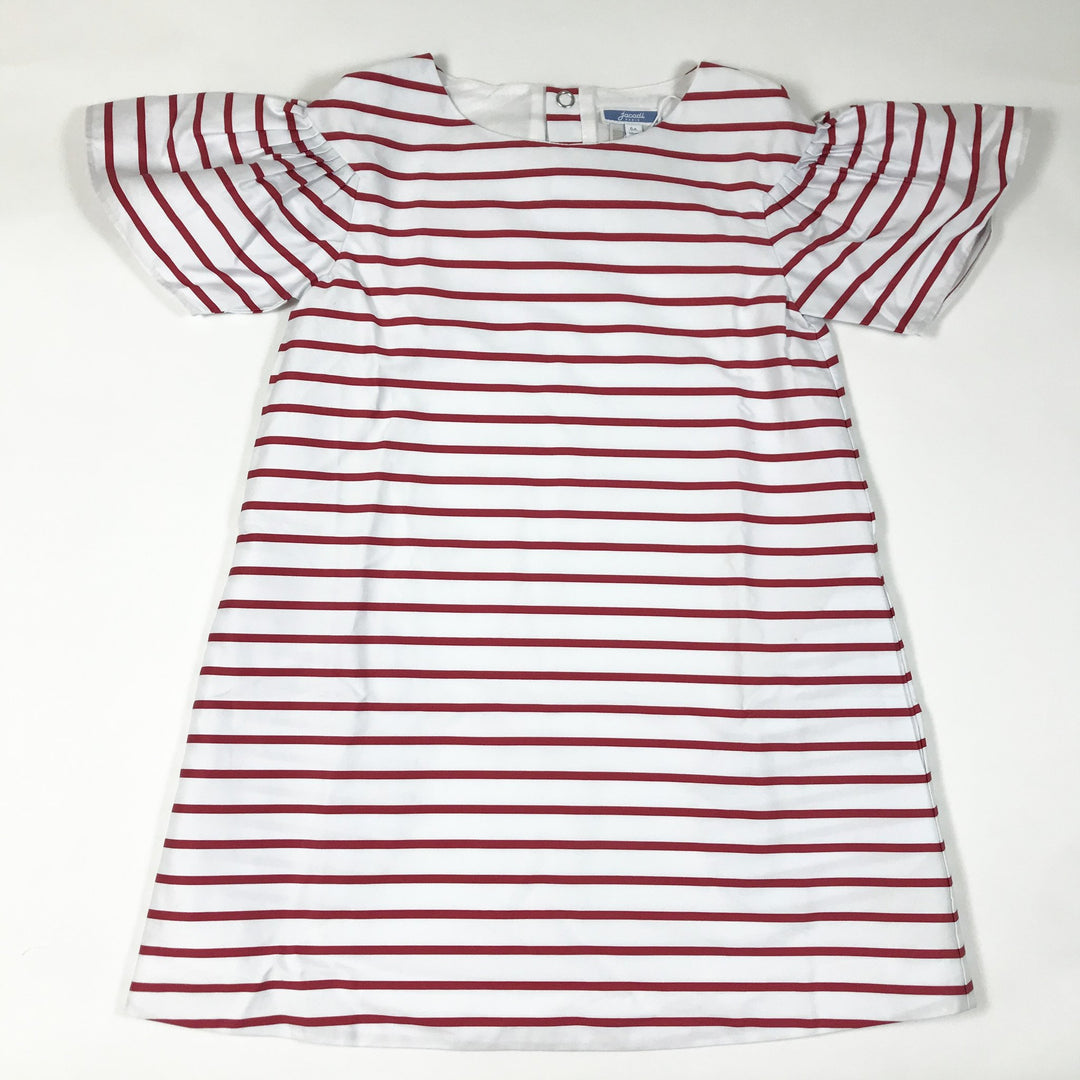 Jacadi white and red striped short-sleeved dress 6A/116