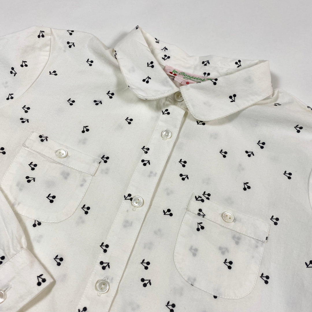 Bonpoint white cherry print blouse 6Y 2