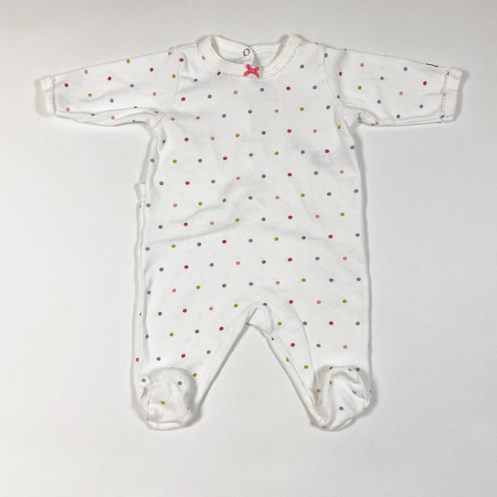 Petit Bateau white polka dot long-sleeved pyjamas 1M/54