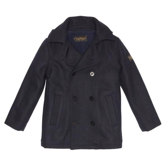 Finger in the Nose slate blue wool peacoat "Moor" Second Season 6-7Y