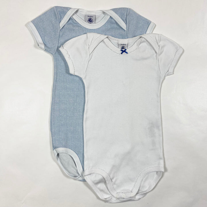 Petit Bateau blue short-sleeved body set of 2 24M/86 1