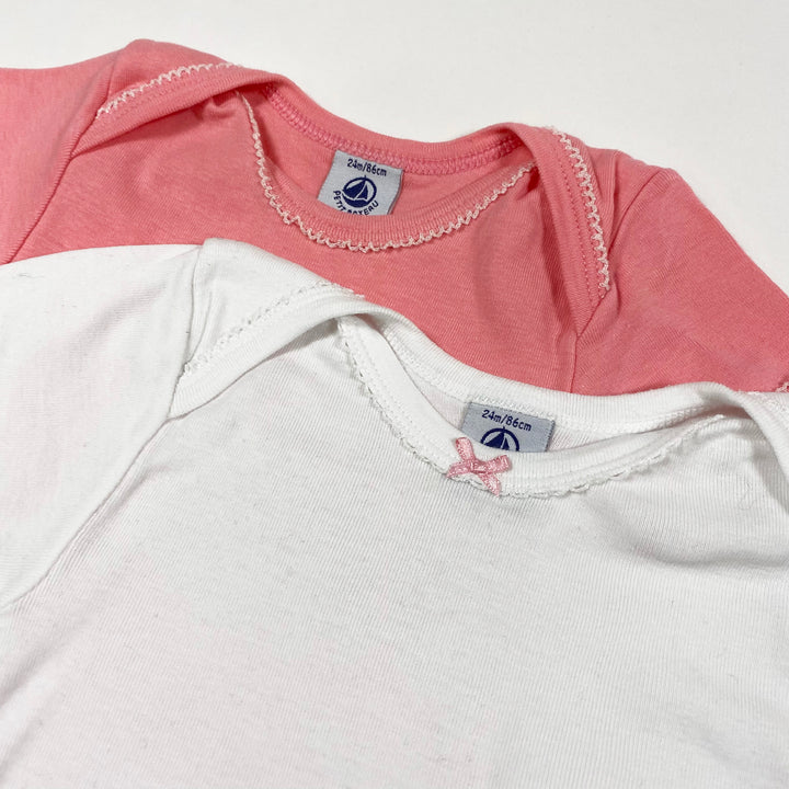 Petit Bateau pink short-sleeved body set of 2 24M/86 2