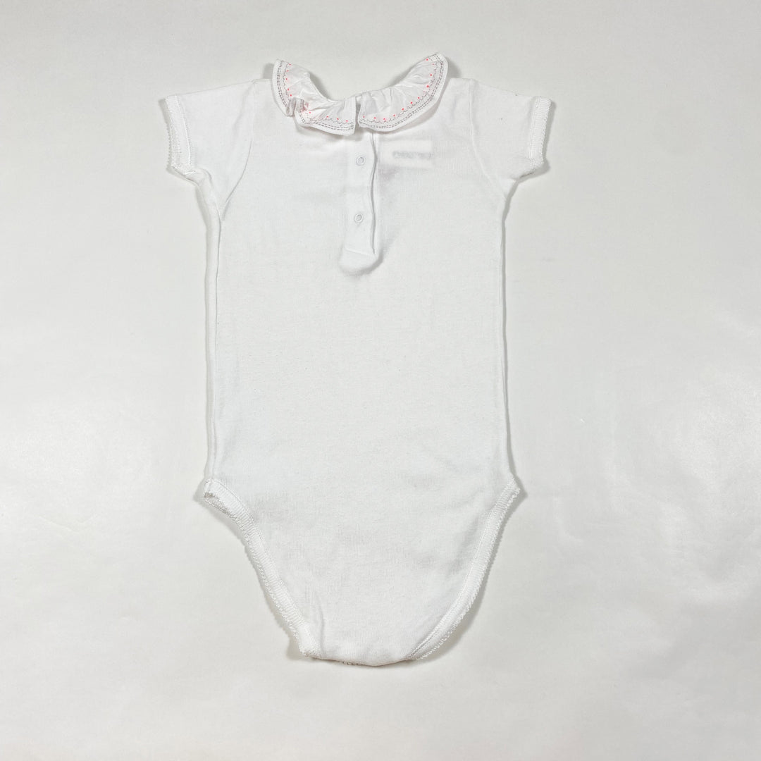Bonpoint white body with embroidered collar 12M 2