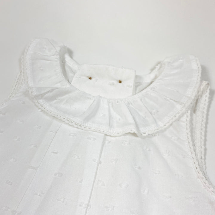 Cyrillus white pointelle sleeveless blouse 18M