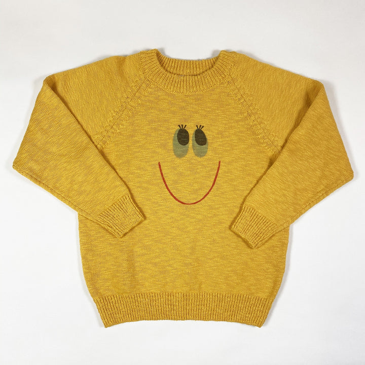 Jelly Mallow gelber Smile-Baumwollstrickpullover Second Season 4-5Y