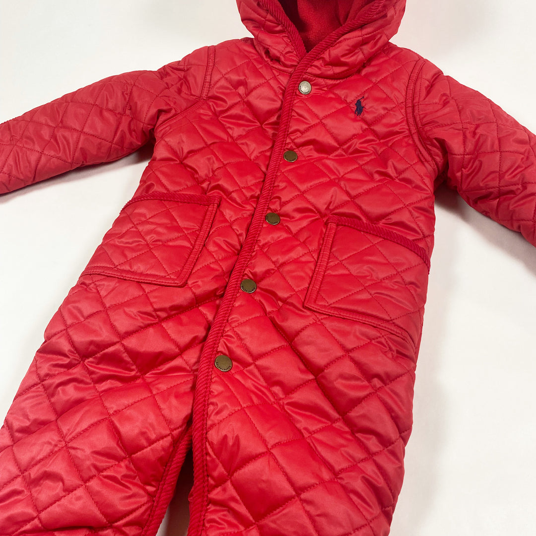Ralph Lauren red quilted fleece-lined overall 9M 2