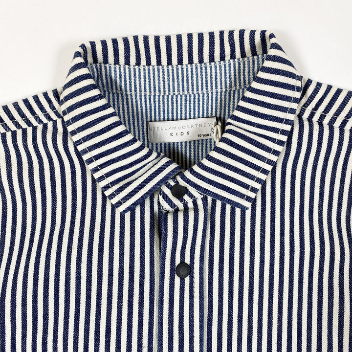 Stella McCartney Kids white/blue striped shirt with front pockets Second Season 10Y