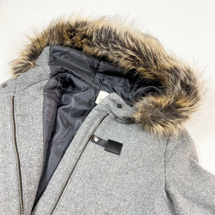 Zara grey hooded wool blend duffel coat 11-12Y/152 2