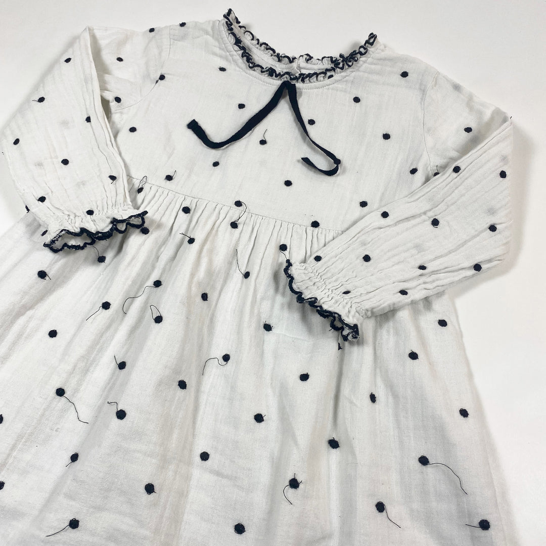 Búho off-white polka dot muslin dress  4Y 2