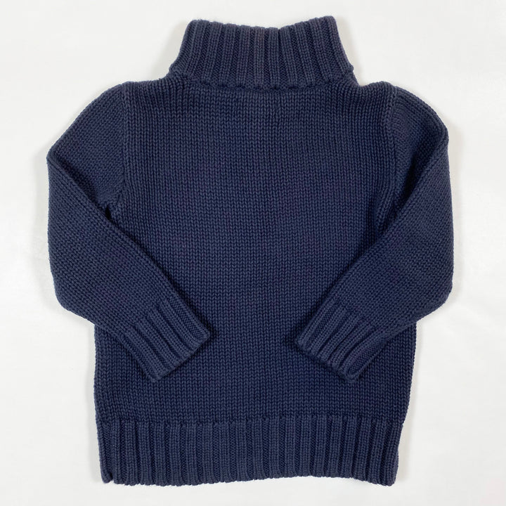 Ralph Lauren navy heavy knit iconic flag half-zip 3Y 2