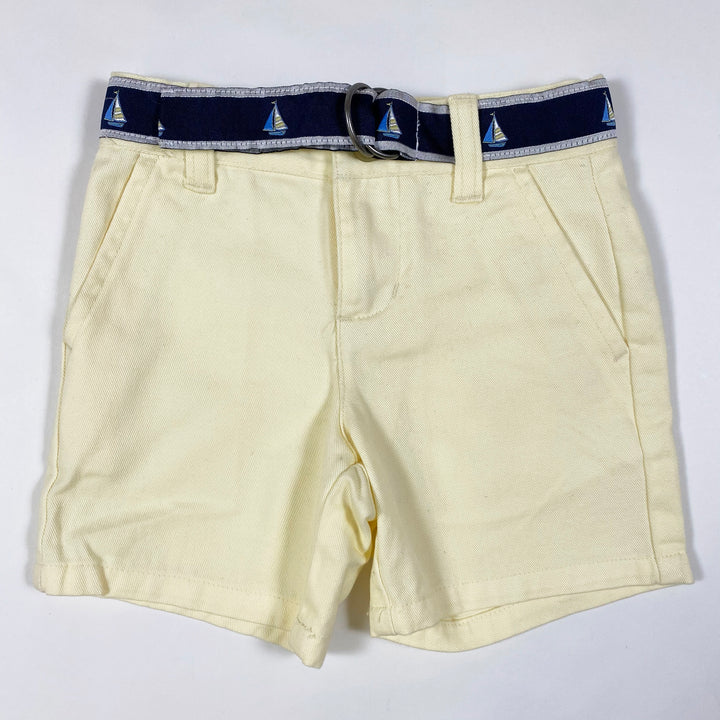 Janie and Jack verblichen gelbe Chino-Shorts mit Gürtel 6-12M