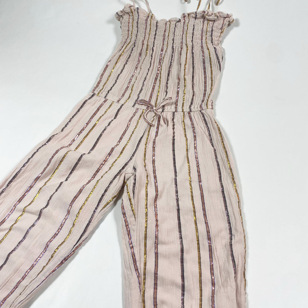 Emile et Ida soft pink glitter stripes jumpsuit 6A 2