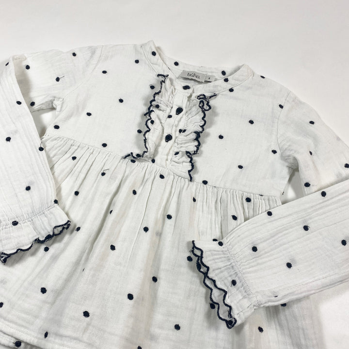 Búho off-white polka dot muslin blouse 6Y 3