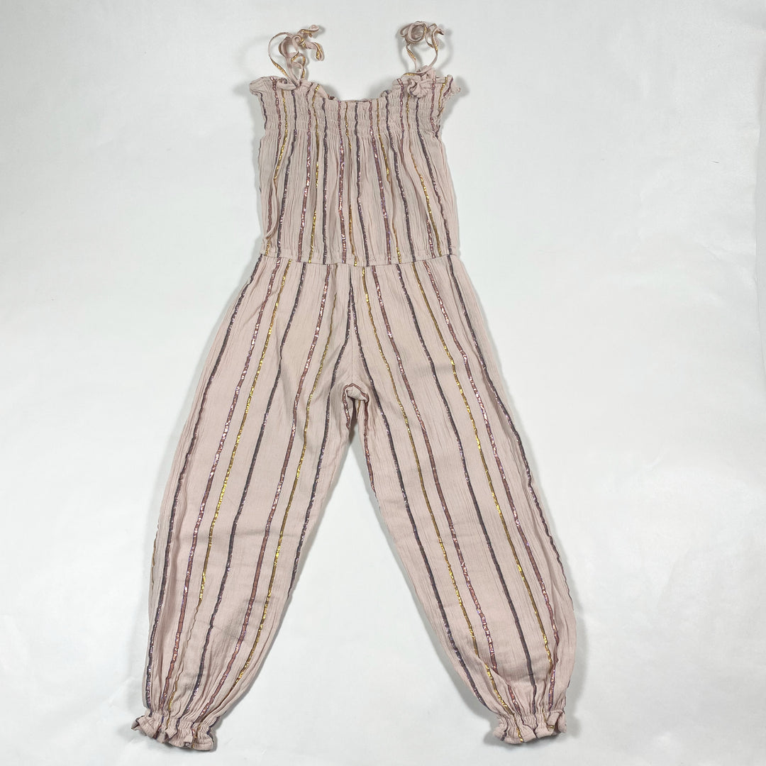 Emile et Ida soft pink glitter stripes jumpsuit 6A 3