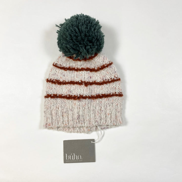 Búho ecru knit pompom hat M/3-6M 1