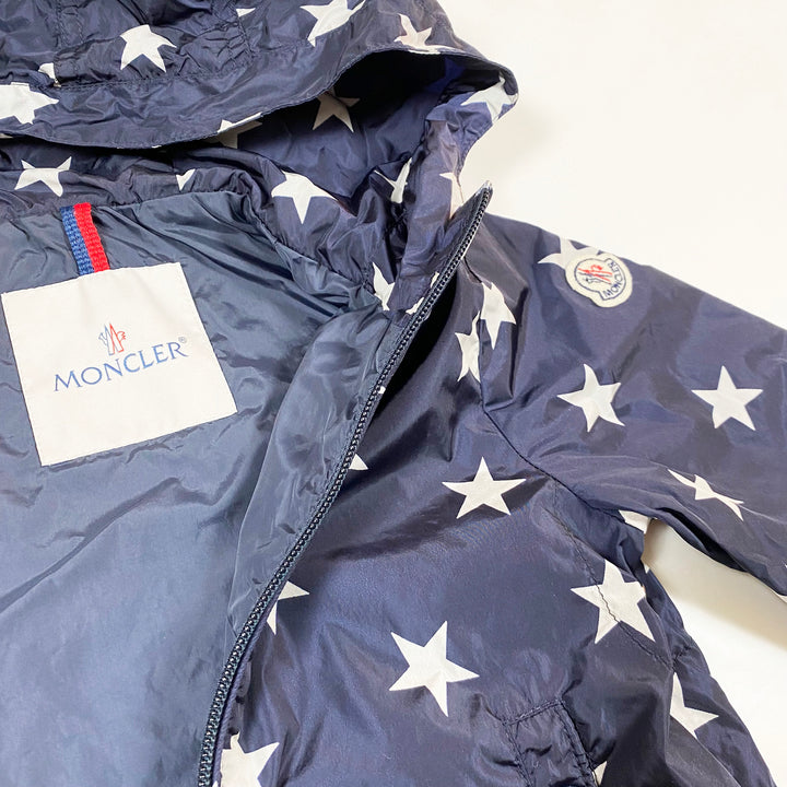 Moncler navy star print rain coat 3Y 2